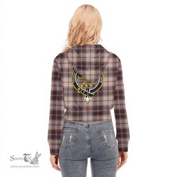 ScotsTee Shop Scottish MacPherson Hunting Ancient Clan Crest Tartan Womens Cropped Zip Up Hoodie