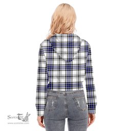 ScotsTee Shop Scottish Hannay Modern Clan Tartan Womens Cropped Zip Up Hoodie
