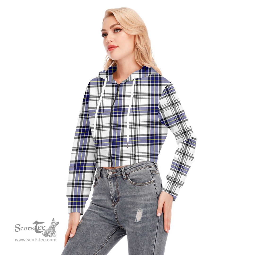 ScotsTee Shop Scottish Hannay Modern Clan Tartan Womens Cropped Zip Up Hoodie