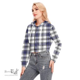 ScotsTee Shop Scottish Hannay Modern Clan Tartan Womens Cropped Zip Up Hoodie