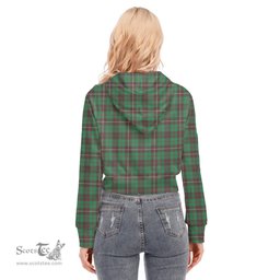 ScotsTee Shop Scottish MacKinnon Hunting Ancient Clan Tartan Womens Cropped Zip Up Hoodie