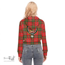 ScotsTee Shop Scottish Hay Modern Clan Crest Tartan Womens Cropped Zip Up Hoodie