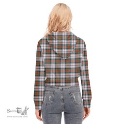 ScotsTee Shop Scottish MacDuff Dress Ancient Clan Tartan Womens Cropped Zip Up Hoodie
