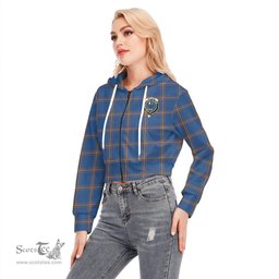 ScotsTee Shop Scottish MacLaine of Loch Buie Hunting Ancient Clan Crest Tartan Womens Cropped Zip Up Hoodie