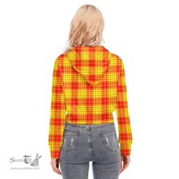 ScotsTee Shop Scottish MacLeod of Raasay Clan Tartan Womens Cropped Zip Up Hoodie