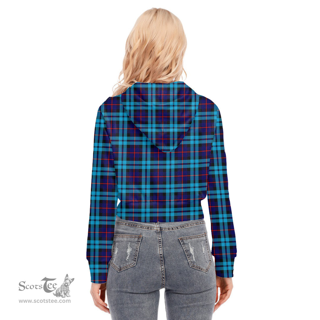 ScotsTee Shop Scottish McCorquodale Clan Tartan Womens Cropped Zip Up Hoodie