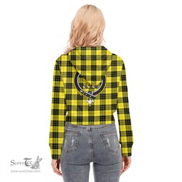 ScotsTee Shop Scottish MacLeod of Lewis Modern Clan Crest Tartan Womens Cropped Zip Up Hoodie