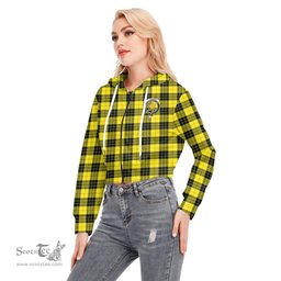 ScotsTee Shop Scottish MacLeod of Lewis Modern Clan Crest Tartan Womens Cropped Zip Up Hoodie