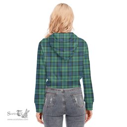 ScotsTee Shop Scottish MacNeill of Colonsay Ancient Clan Tartan Womens Cropped Zip Up Hoodie