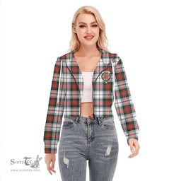ScotsTee Shop Scottish MacDuff Dress Modern Clan Crest Tartan Womens Cropped Zip Up Hoodie