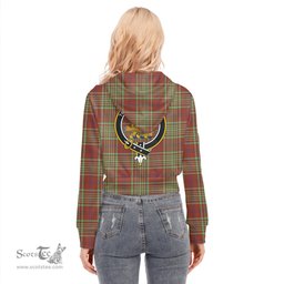 ScotsTee Shop Scottish MacGillivray Hunting Ancient Clan Crest Tartan Womens Cropped Zip Up Hoodie