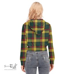 ScotsTee Shop Scottish MacMillan Old Modern Clan Tartan Womens Cropped Zip Up Hoodie