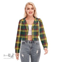 ScotsTee Shop Scottish MacMillan Old Modern Clan Tartan Womens Cropped Zip Up Hoodie