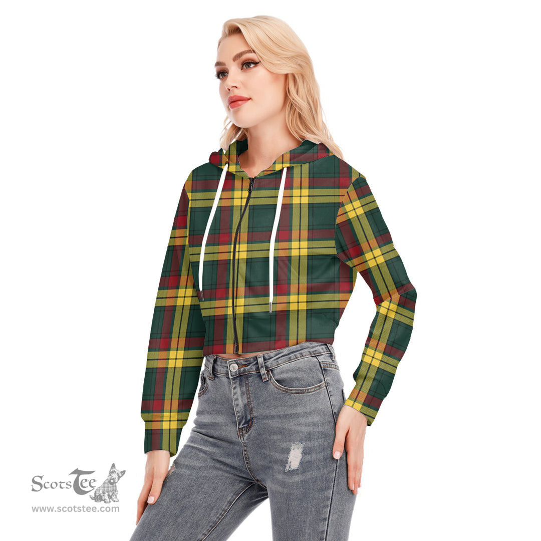 ScotsTee Shop Scottish MacMillan Old Modern Clan Tartan Womens Cropped Zip Up Hoodie