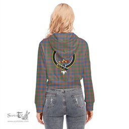 ScotsTee Shop Scottish MacIntyre Ancient Clan Crest Tartan Womens Cropped Zip Up Hoodie