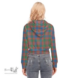 ScotsTee Shop Scottish MacIntyre Ancient Clan Tartan Womens Cropped Zip Up Hoodie