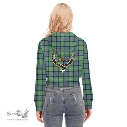 ScotsTee Shop Scottish MacThomas Ancient Clan Crest Tartan Womens Cropped Zip Up Hoodie