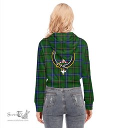 ScotsTee Shop Scottish Henderson Modern Clan Crest Tartan Womens Cropped Zip Up Hoodie