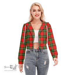 ScotsTee Shop Scottish Lennox Modern Clan Tartan Womens Cropped Zip Up Hoodie
