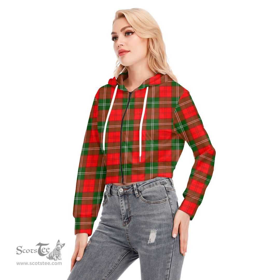 ScotsTee Shop Scottish Lennox Modern Clan Tartan Womens Cropped Zip Up Hoodie