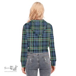 ScotsTee Shop Scottish MacKinlay Ancient Clan Tartan Womens Cropped Zip Up Hoodie
