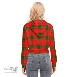 ScotsTee Shop Scottish MacQuarrie Modern Clan Tartan Womens Cropped Zip Up Hoodie