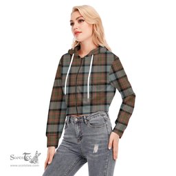 ScotsTee Shop Scottish MacLaren Weathered Clan Tartan Womens Cropped Zip Up Hoodie