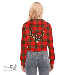 ScotsTee Shop Scottish Maxwell Modern Clan Crest Tartan Womens Cropped Zip Up Hoodie