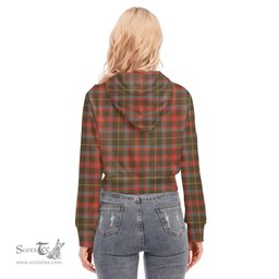 ScotsTee Shop Scottish MacKintosh Hunting Weathered Clan Tartan Womens Cropped Zip Up Hoodie