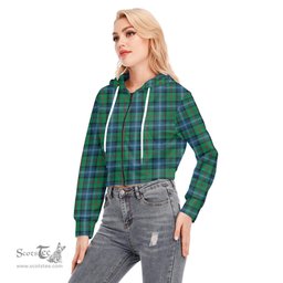 ScotsTee Shop Scottish Urquhart Ancient Clan Tartan Womens Cropped Zip Up Hoodie