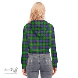 ScotsTee Shop Scottish Tait Modern Clan Tartan Womens Cropped Zip Up Hoodie