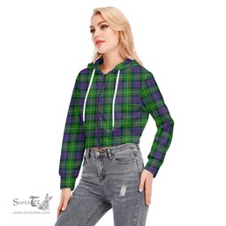 ScotsTee Shop Scottish Tait Modern Clan Tartan Womens Cropped Zip Up Hoodie