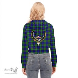 ScotsTee Shop Scottish Sempill Modern Clan Crest Tartan Womens Cropped Zip Up Hoodie