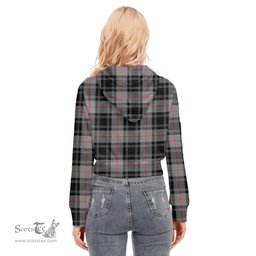 ScotsTee Shop Scottish Moffat Modern Clan Tartan Womens Cropped Zip Up Hoodie