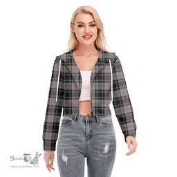 ScotsTee Shop Scottish Moffat Modern Clan Tartan Womens Cropped Zip Up Hoodie