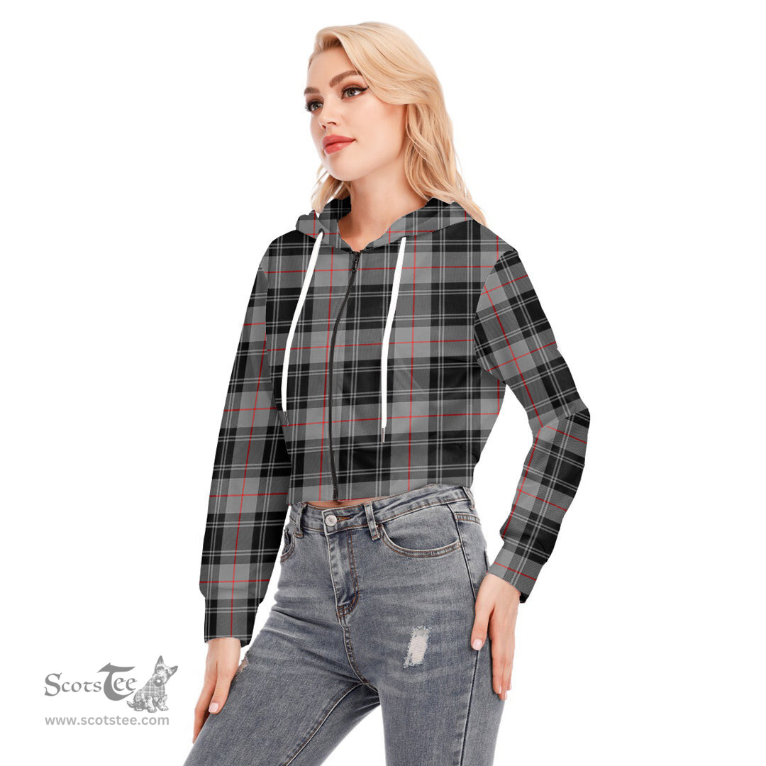 ScotsTee Shop Scottish Moffat Modern Clan Tartan Womens Cropped Zip Up Hoodie