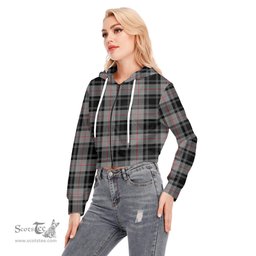 ScotsTee Shop Scottish Moffat Modern Clan Tartan Womens Cropped Zip Up Hoodie