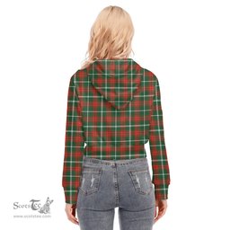 ScotsTee Shop Scottish Princess Margaret Clan Tartan Womens Cropped Zip Up Hoodie