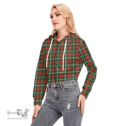 ScotsTee Shop Scottish Princess Margaret Clan Tartan Womens Cropped Zip Up Hoodie