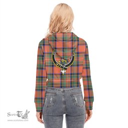 ScotsTee Shop Scottish Stewart Royal Ancient Clan Crest Tartan Womens Cropped Zip Up Hoodie