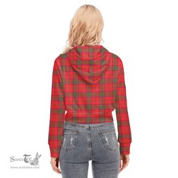 ScotsTee Shop Scottish Ross Modern Clan Tartan Womens Cropped Zip Up Hoodie