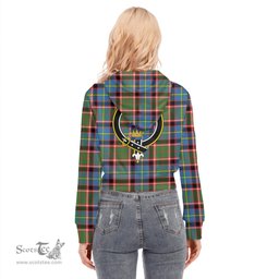 ScotsTee Shop Scottish Stirling Bannockburn District Clan Crest Tartan Womens Cropped Zip Up Hoodie