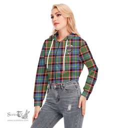ScotsTee Shop Scottish Stirling Bannockburn District Clan Crest Tartan Womens Cropped Zip Up Hoodie