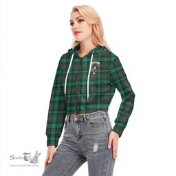 ScotsTee Shop Scottish Ross Hunting Modern Clan Crest Tartan Womens Cropped Zip Up Hoodie