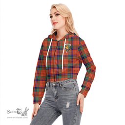 ScotsTee Shop Scottish Nicolson Ancient Clan Crest Tartan Womens Cropped Zip Up Hoodie