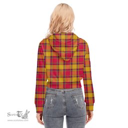 ScotsTee Shop Scottish Scrymgeour Clan Tartan Womens Cropped Zip Up Hoodie