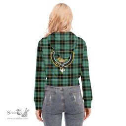 ScotsTee Shop Scottish Wallace Hunting Ancient Clan Crest Tartan Womens Cropped Zip Up Hoodie