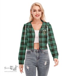 ScotsTee Shop Scottish Wallace Hunting Ancient Clan Crest Tartan Womens Cropped Zip Up Hoodie