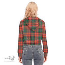 ScotsTee Shop Scottish Stewart of Appin Ancient Clan Tartan Womens Cropped Zip Up Hoodie