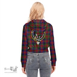 ScotsTee Shop Scottish Tennant Clan Crest Tartan Womens Cropped Zip Up Hoodie